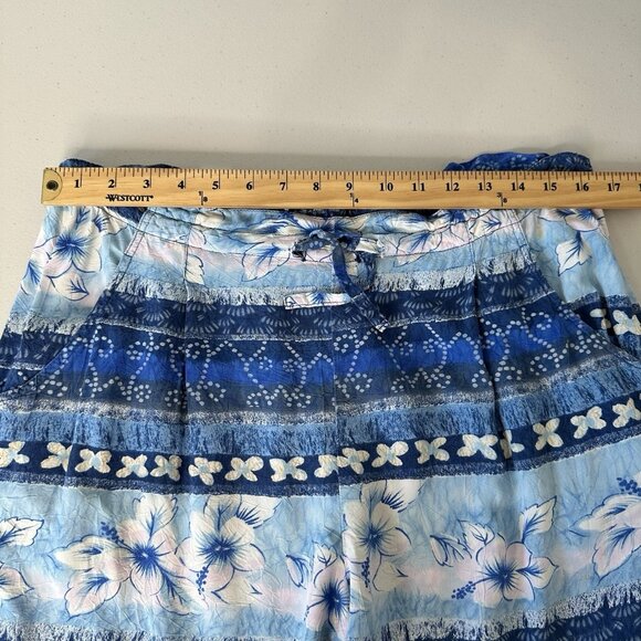 Jams World Pull on Pants Size M Capri Blubiscus Floral - Picture 5 of 12